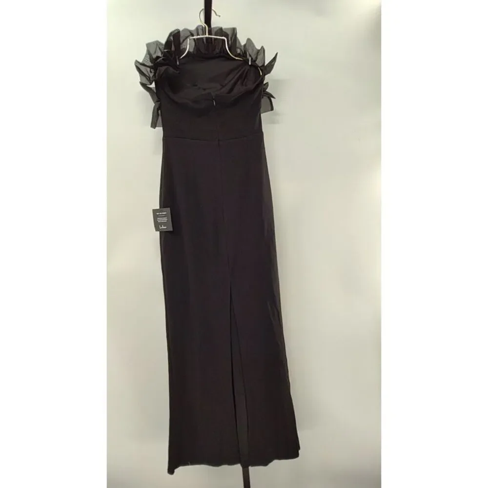 Lulu's Black Ruffle Strapless Maxi Dress - Picture 5 of 6